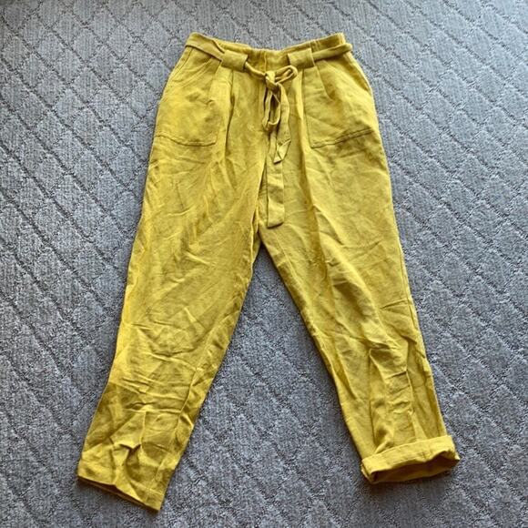 Elevenses high waisted pants linen cotton blend summer office lightweight - Picture 1 of 6